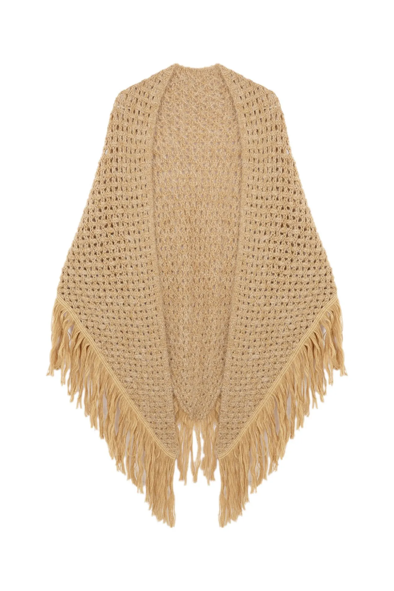 Nieves. Chal calado de flecos