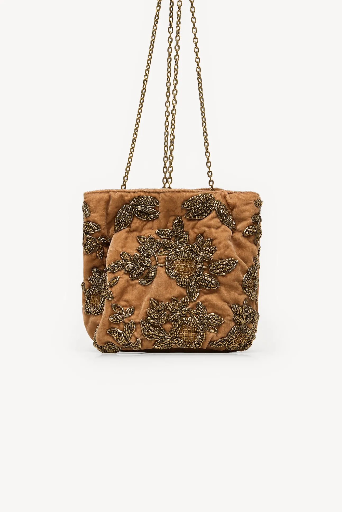 Nina. Bolso de terciopelo y abalorios