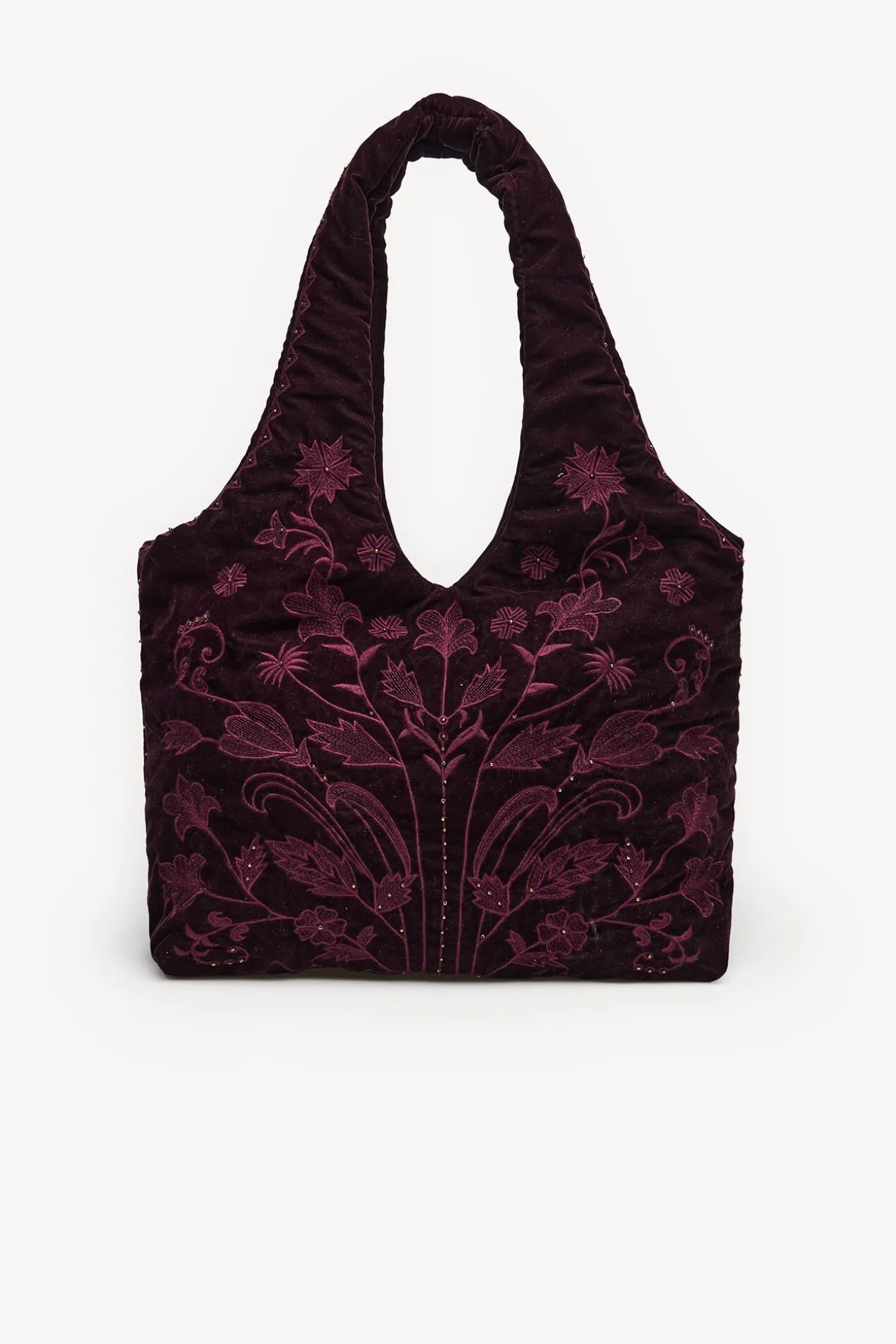Nuria. Bolso hobo terciopelo bordado