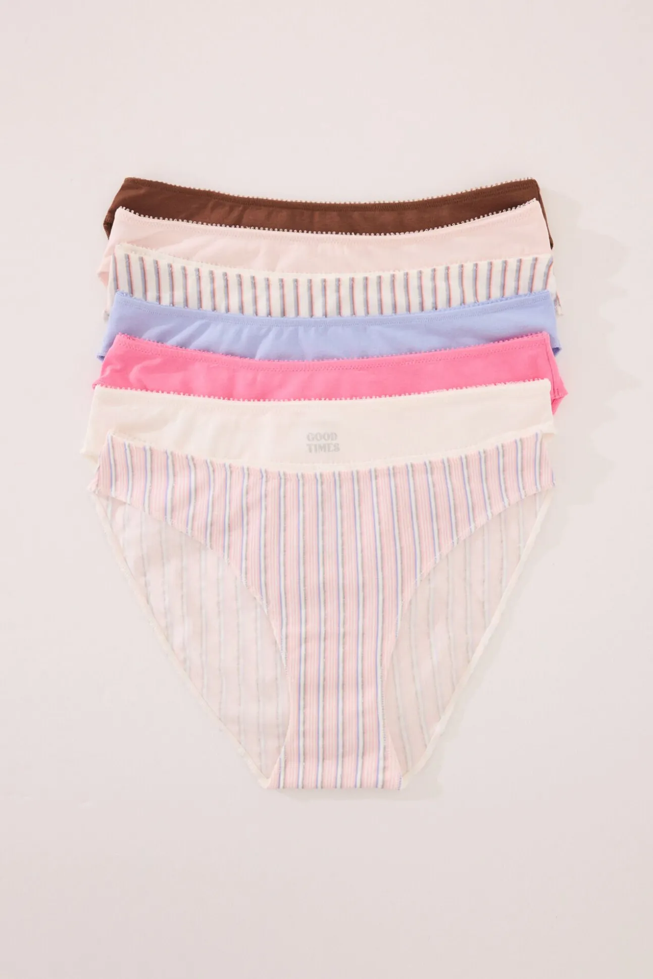 Pack 7 bragas clásicas algodón multicolor glitter