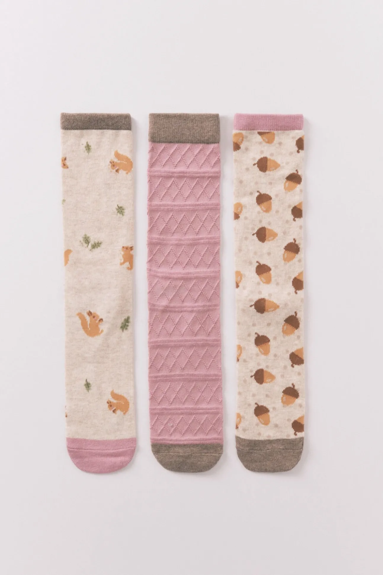 Pack 3 calcetines largos ardillas