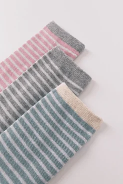 Pack 3 calcetines largos rayas lurex