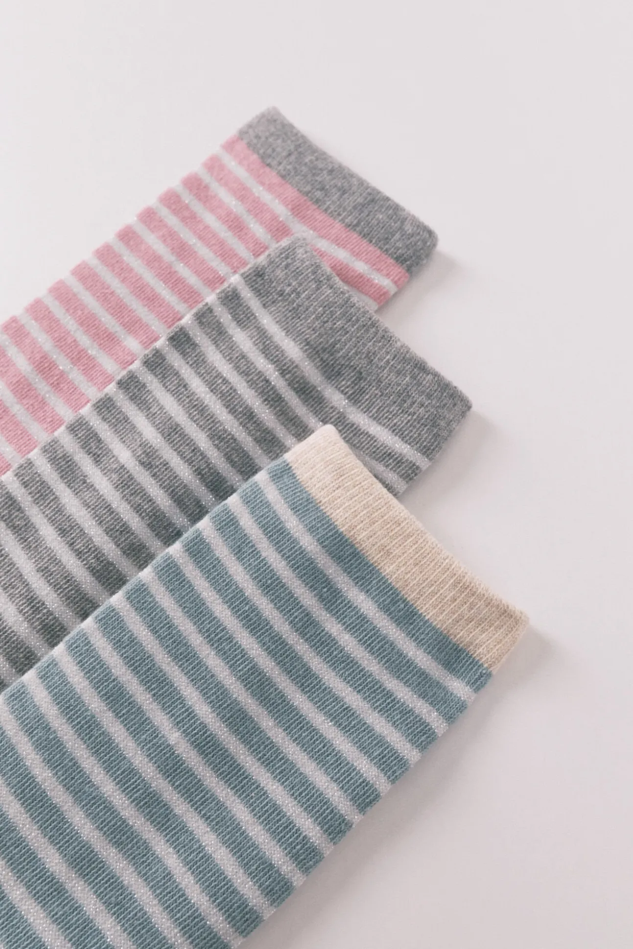 Pack 3 calcetines largos rayas lurex