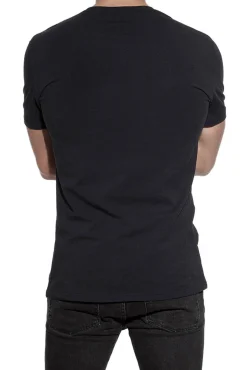 Pack 2 camisetas elásticas cuello caja algodón orgánico azul marino