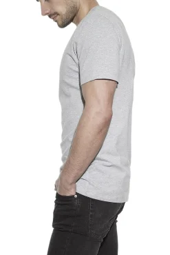 Pack 2 camisetas elásticas cuello caja algodón orgánico gris melange