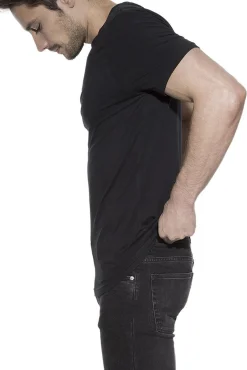 Pack 2 camisetas elásticas cuello caja algodón orgánico negras