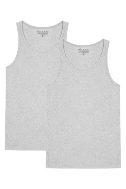 Pack 2 camisetas lisas sin mangas grises