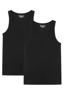 Pack 2 camisetas sin mangas de algodón orgánico negras