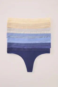 Pack 7 tangas algodón azules