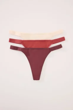 Pack 3 tangas algodón blanco estampado