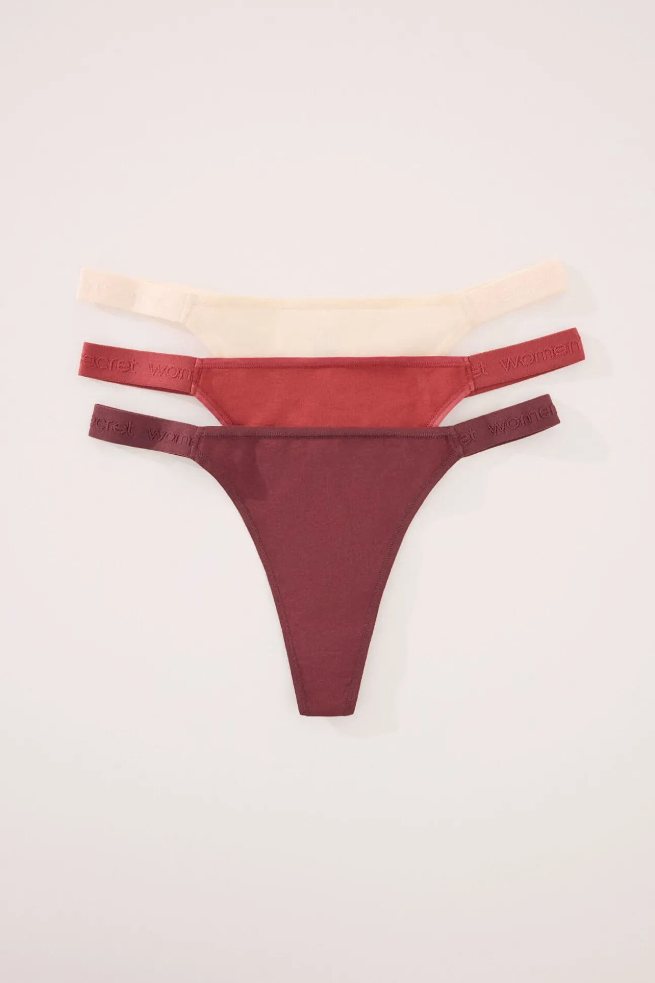 Pack 3 tangas algodón blanco estampado