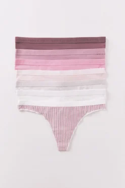 Pack 7 tangas algodón estampado rosa