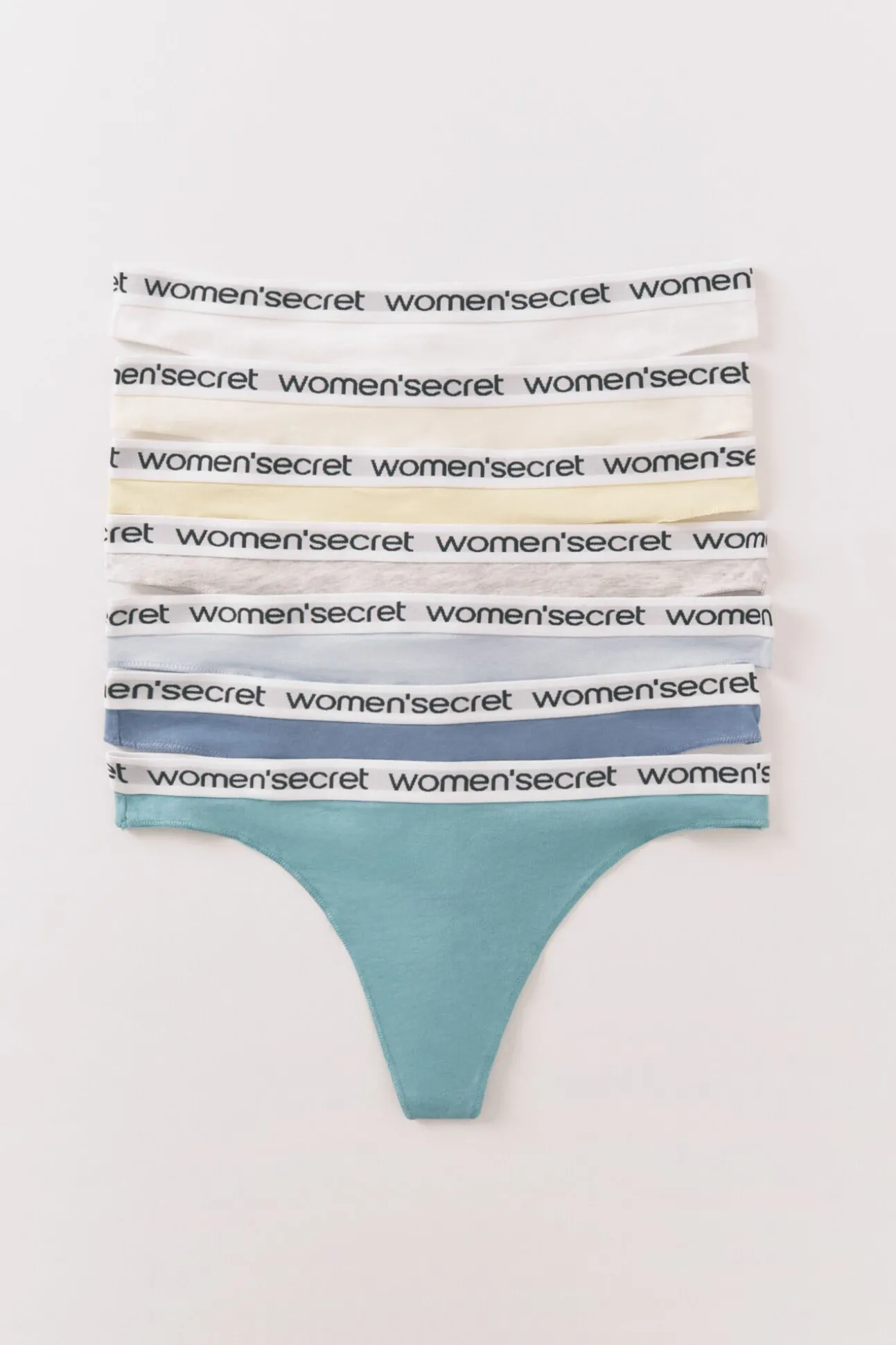 Pack 7 tangas algodón logo blanco