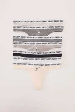 Pack 7 tangas algodón multicolor Snoopy