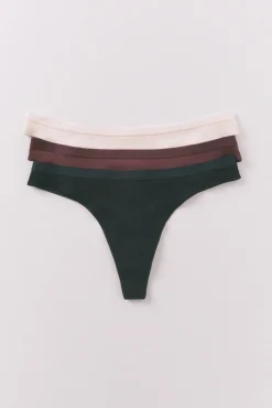 Pack 3 tangas canalé blanco