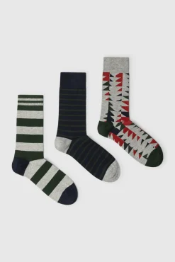 Pack de 3 calcetines rayas Navidad