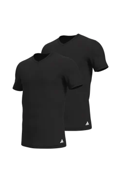 Pack de 2 camisetas de cuello pico de algodón elástico para hombre