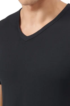 Pack de 2 camisetas de cuello pico de algodón elástico para hombre