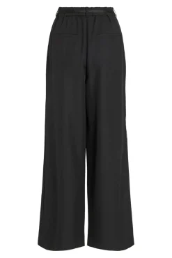 Pantalón ancho de vestir con cinturón flor