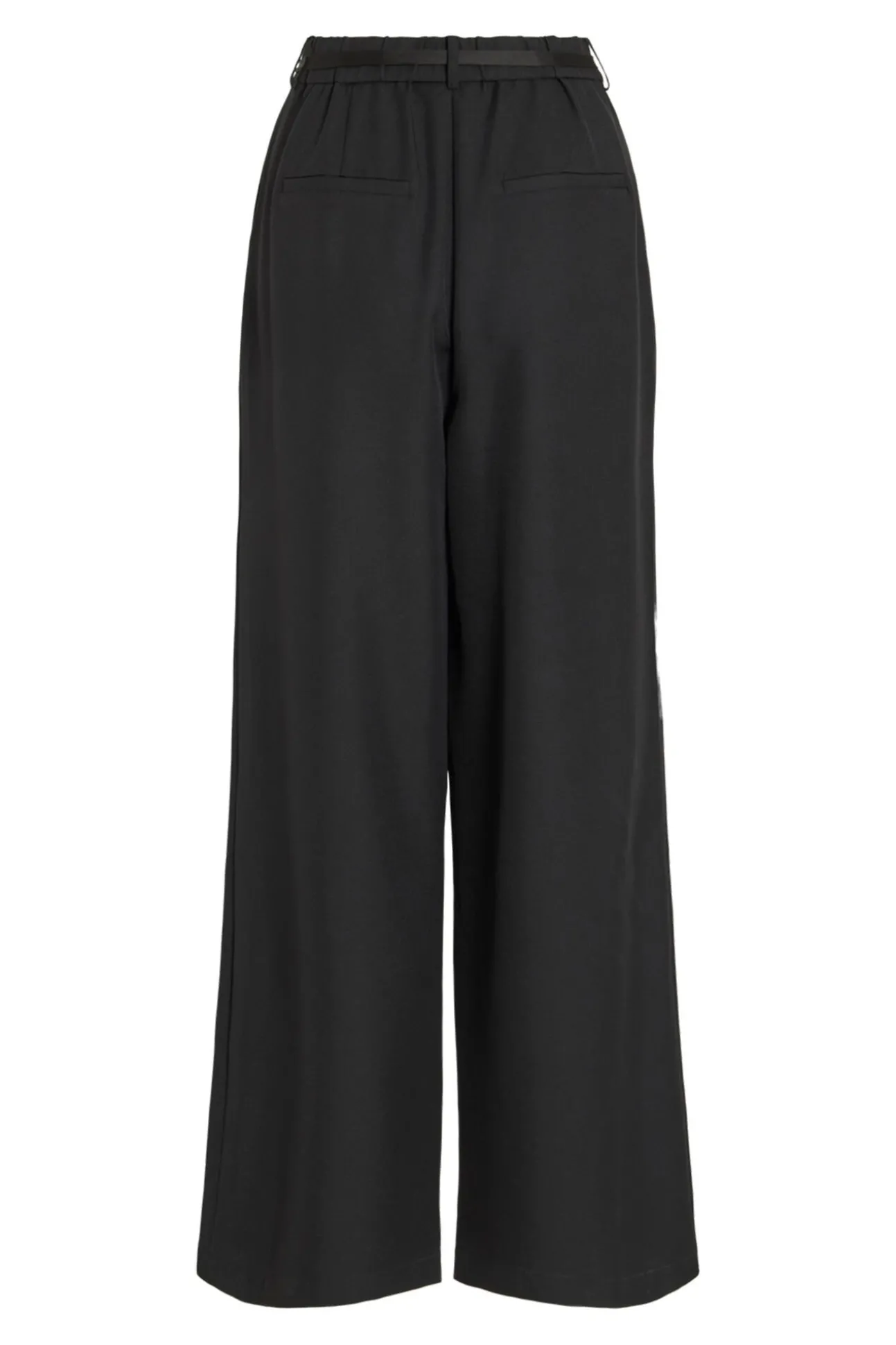 Pantalón ancho de vestir con cinturón flor