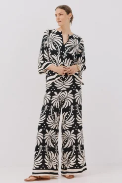 Pantalón ancho estampado