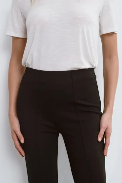 Pantalón campana cintura alta elástica