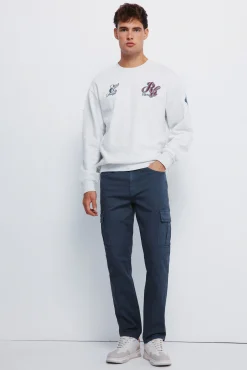 Pantalón cargo lavado slim fit