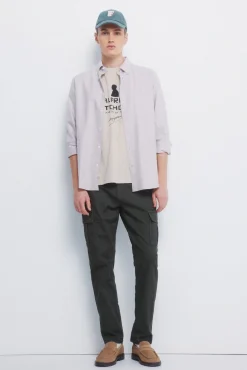 Pantalón cargo lavado slim fit