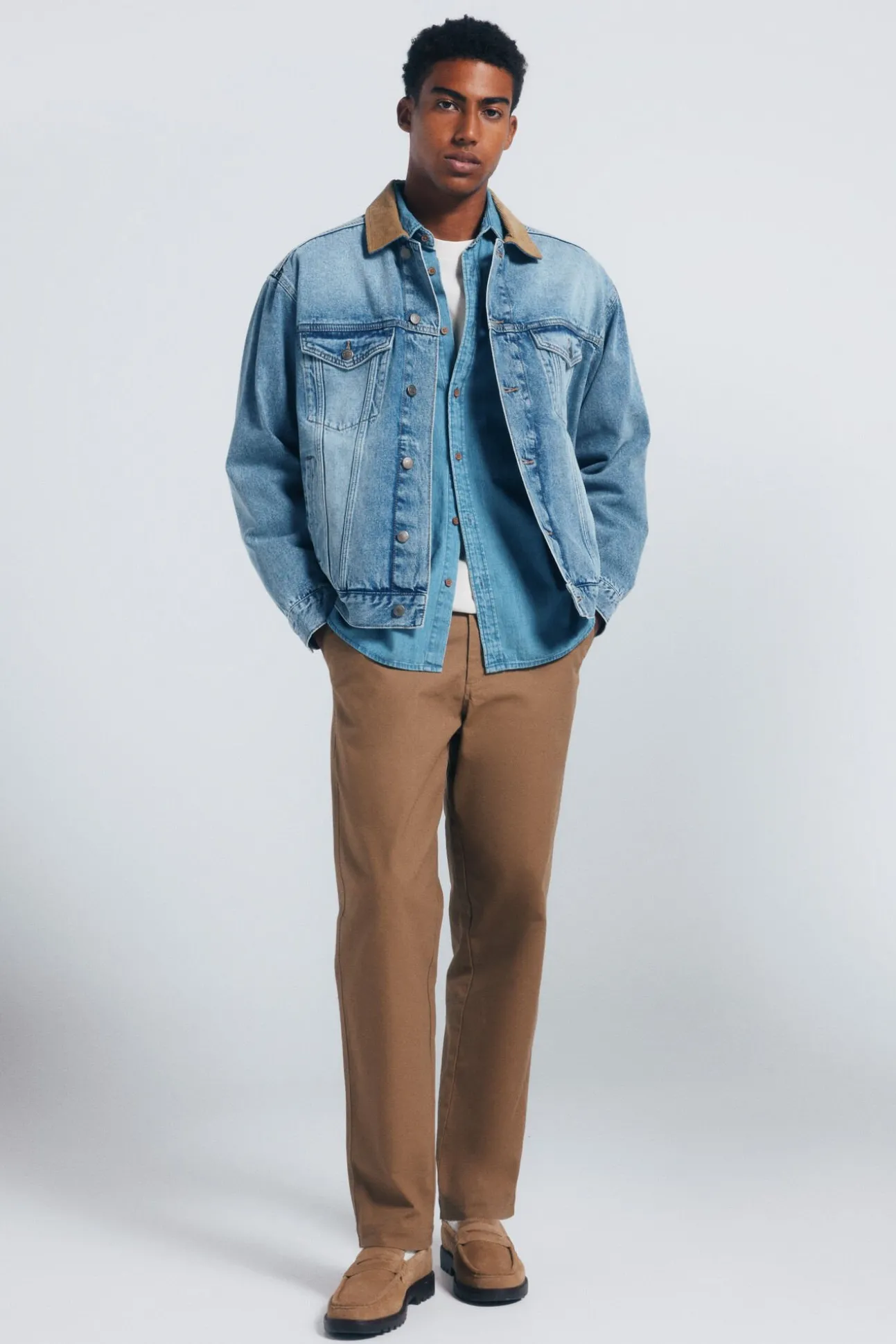 Pantalón chino canvas straight fit