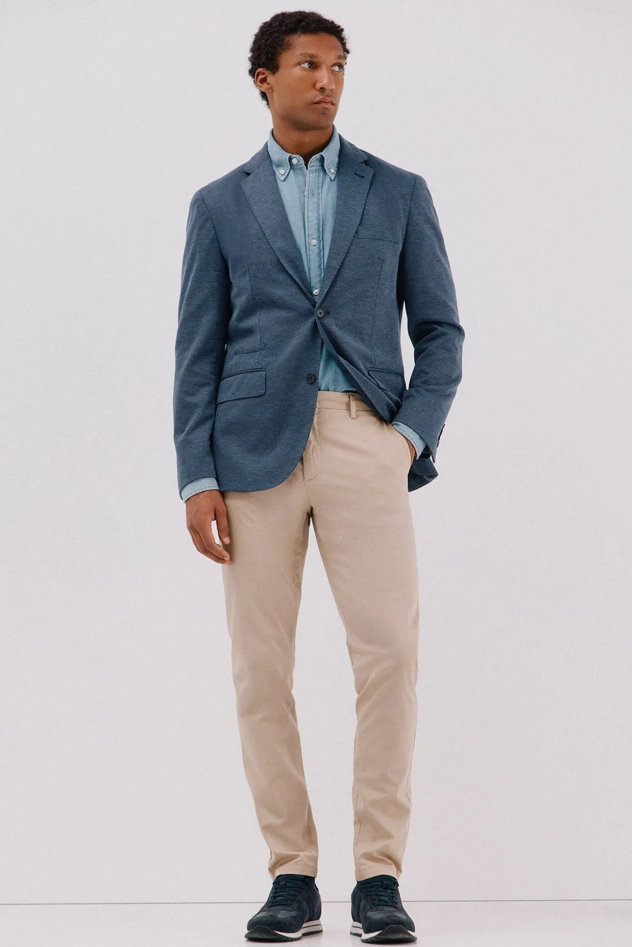 Pantalón chino print slim