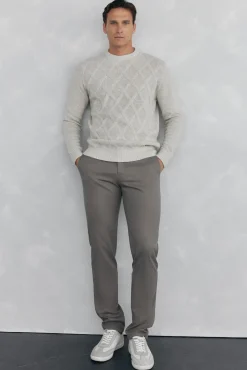 Pantalón chino print slim