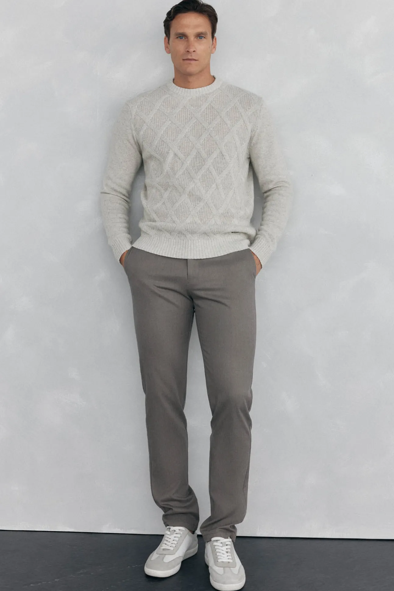 Pantalón chino print slim