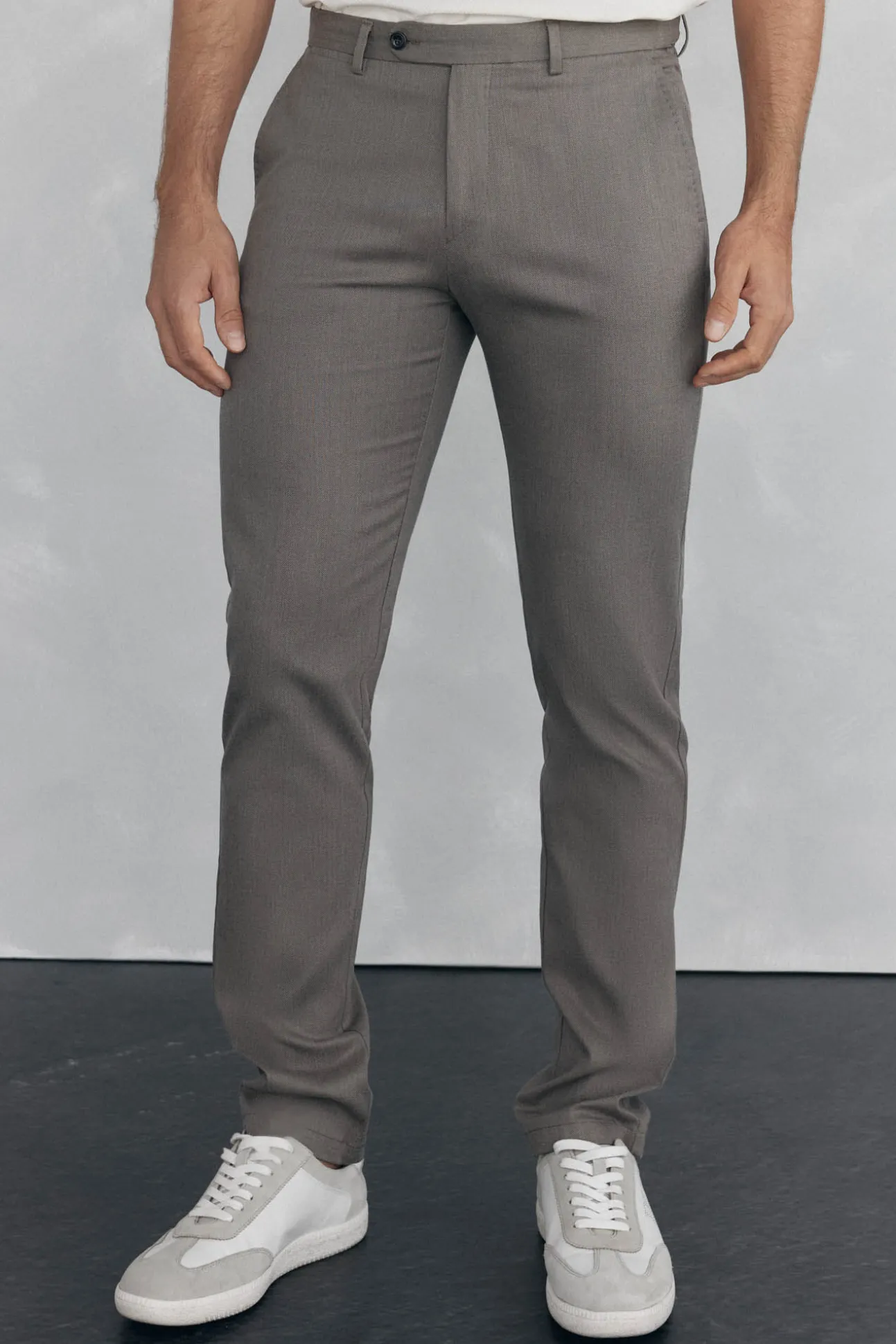 Pantalón chino print slim