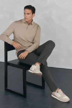 Pantalón chino print slim