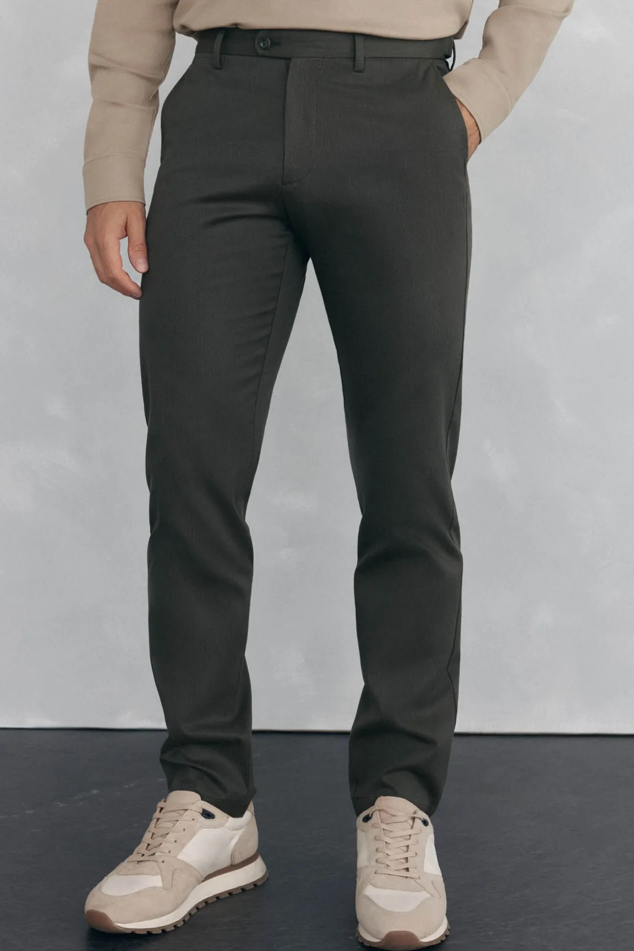 Pantalón chino print slim