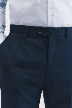 Pantalón cuadro azul slim fit