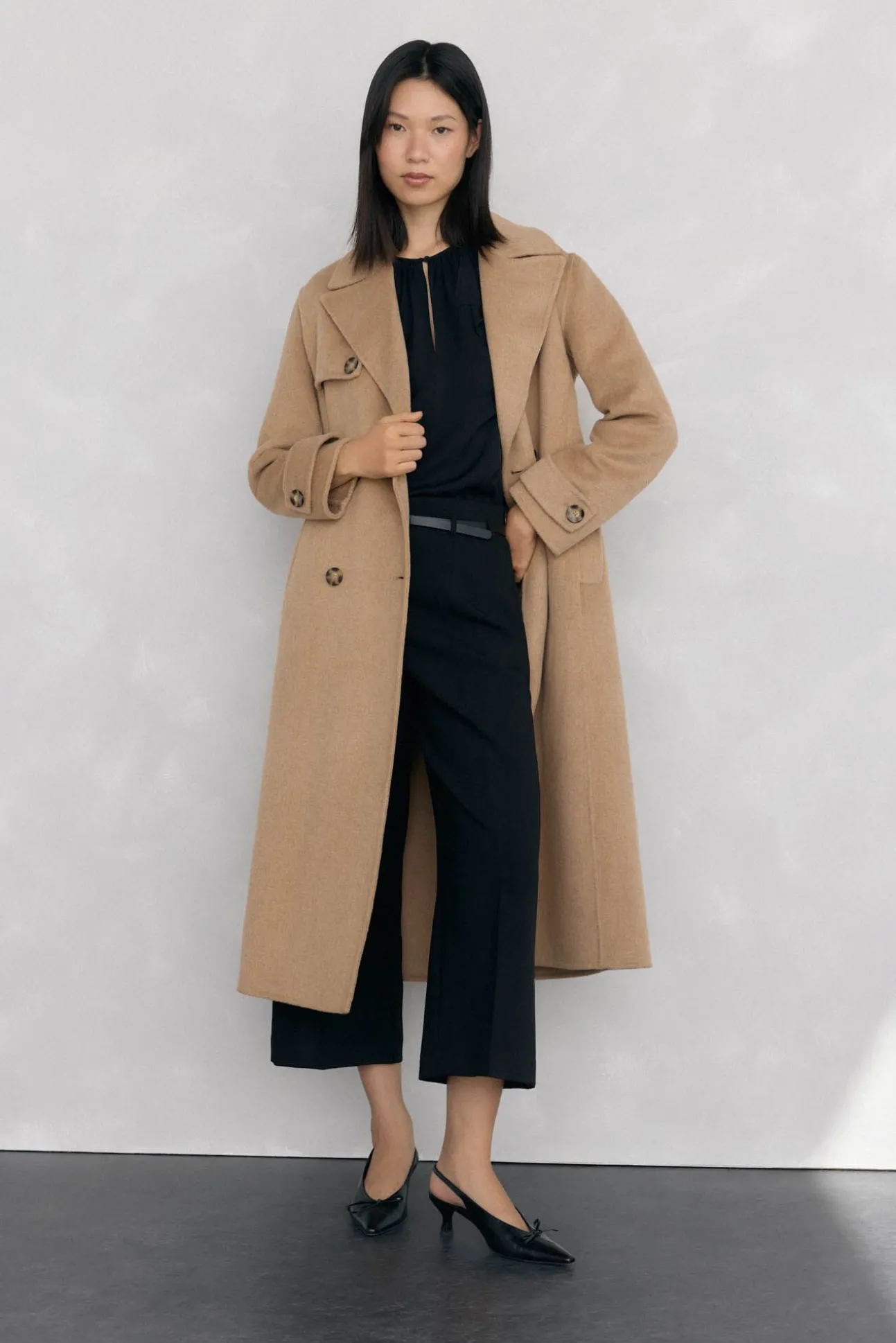 Pantalón culotte con cinturón