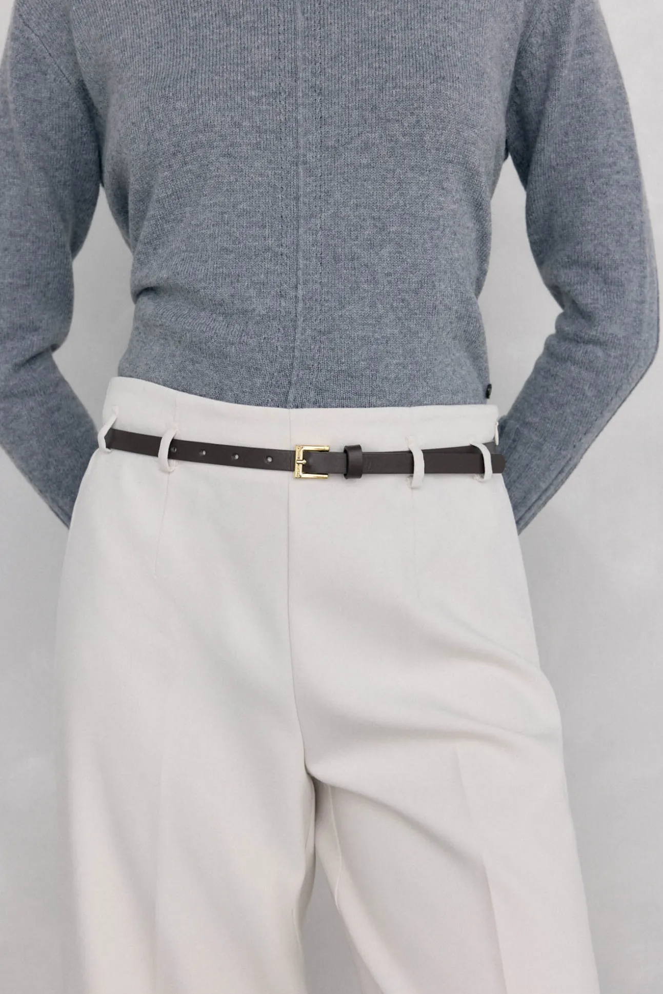 Pantalón culotte con cinturón