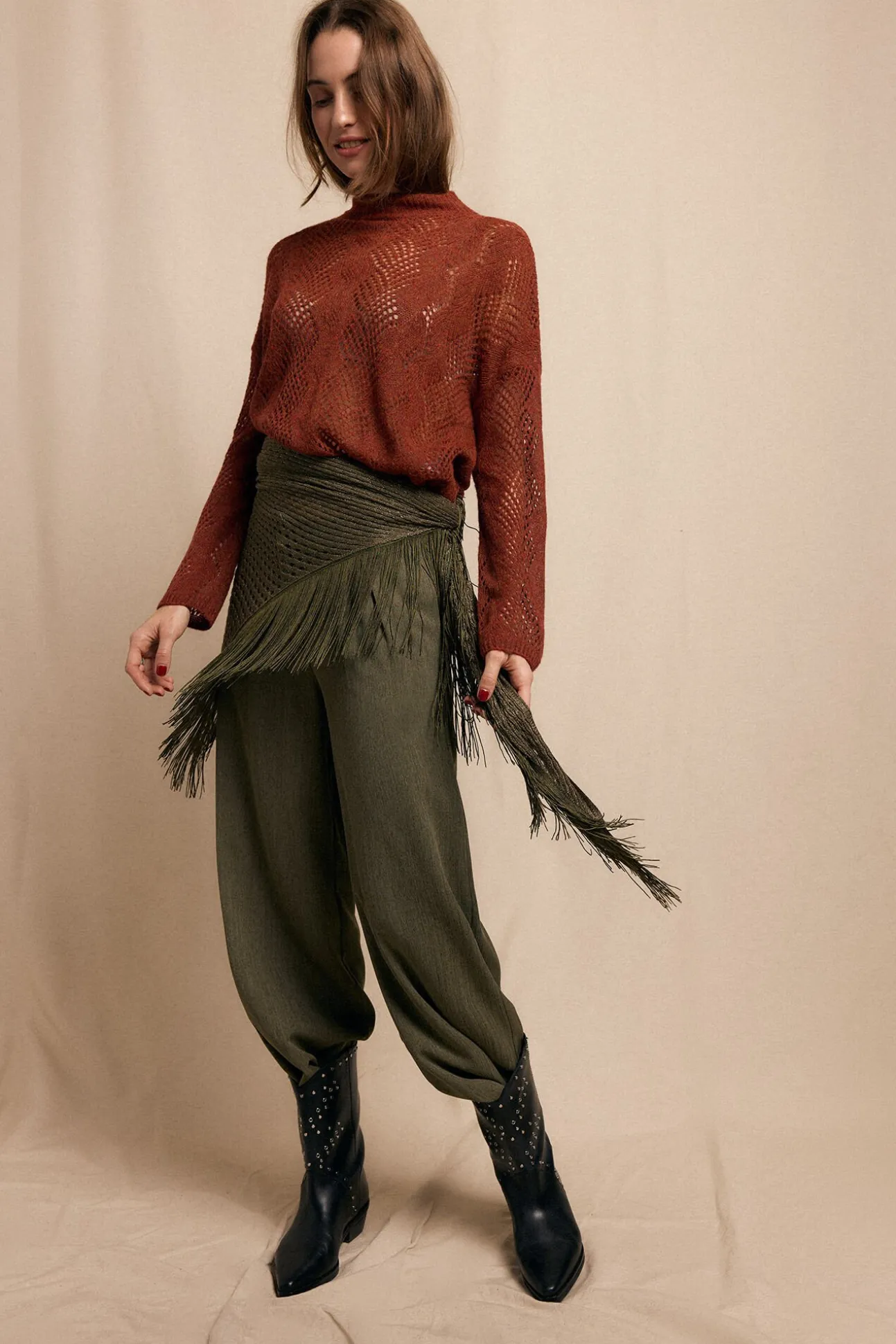 Pantalón de pinzas rastrero