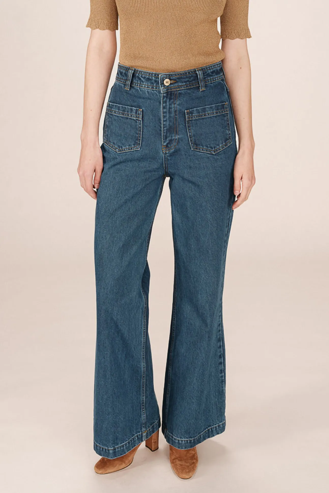 Pantalón denim de cintura alta