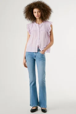 Pantalón denim flare tiro bajo Pimlico