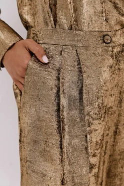 Pantalón dorado palazzo