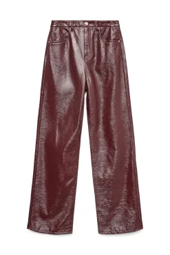 Pantalón encerado efecto brillo