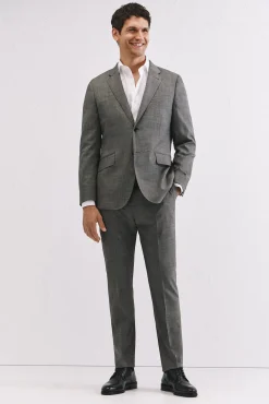 Pantalón estructura gris slim fit