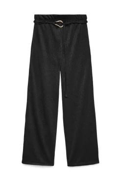 Pantalón largo de punto detalle hebilla