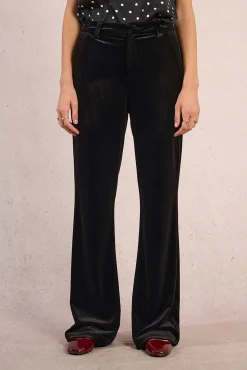 Pantalón largo efecto terciopelo