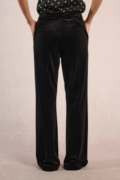 Pantalón largo efecto terciopelo