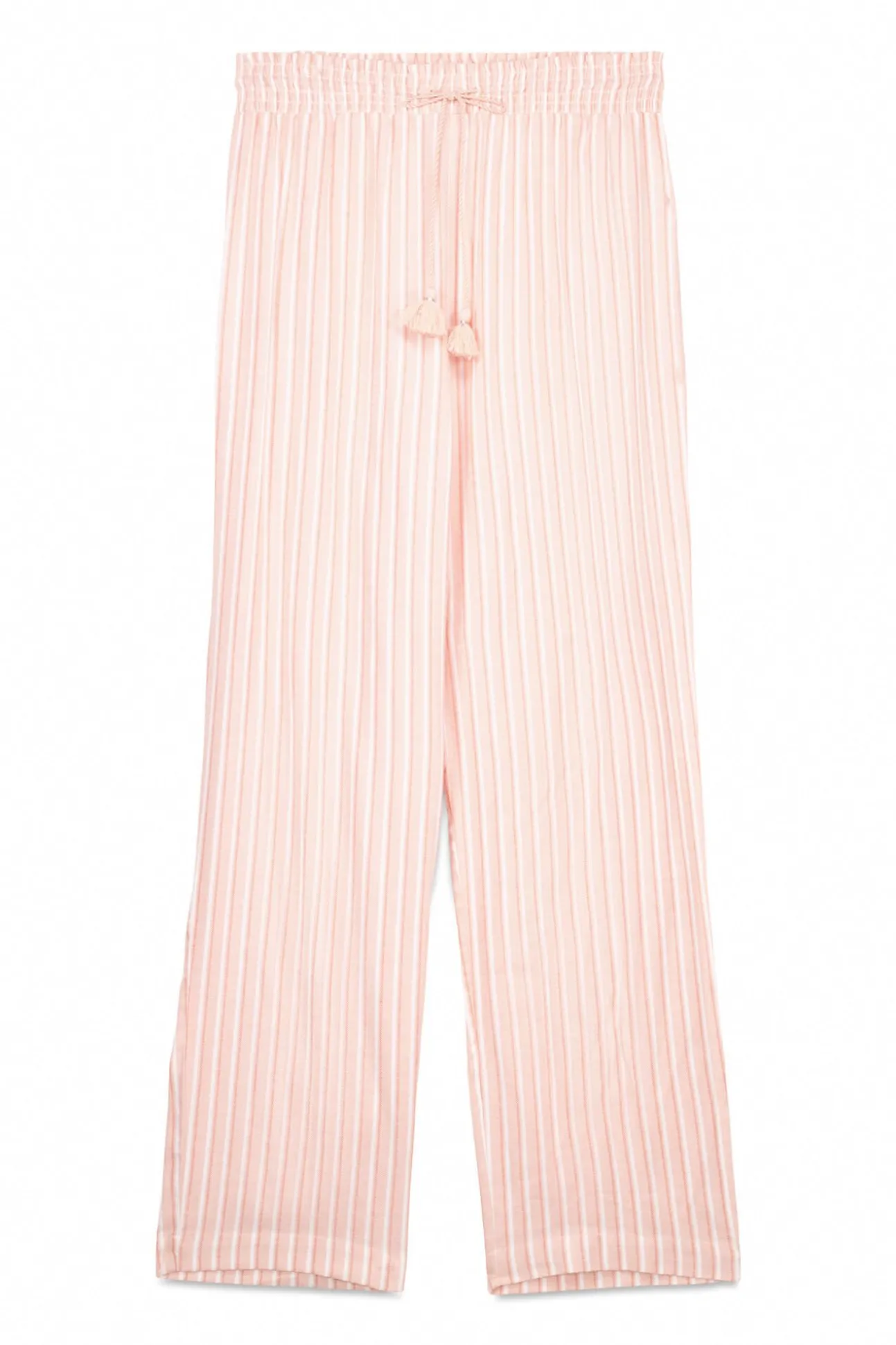 Pantalón largo franela rayas naranja