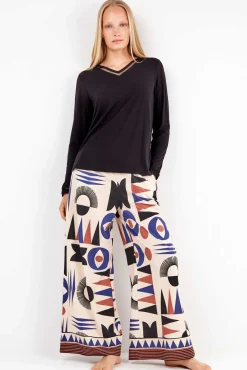 Pantalón largo motivos geométricos