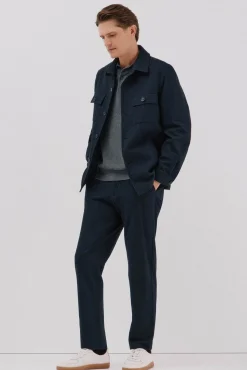 Pantalón microcuadro algodón